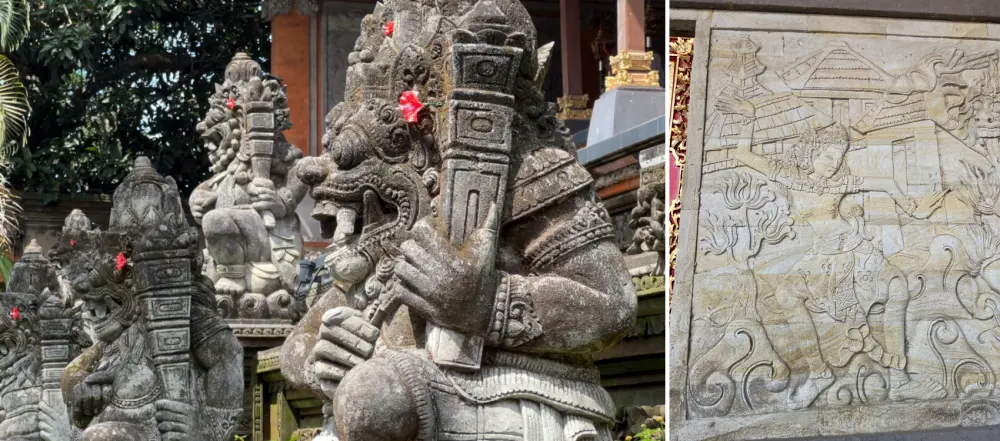 우붓왕궁의-조각상