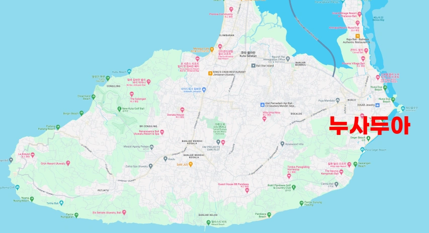 발리-누사두아-구글맵