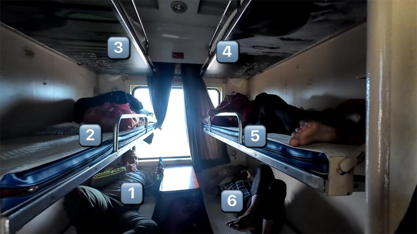 베트남-슬리핑기차-6인칸-모습