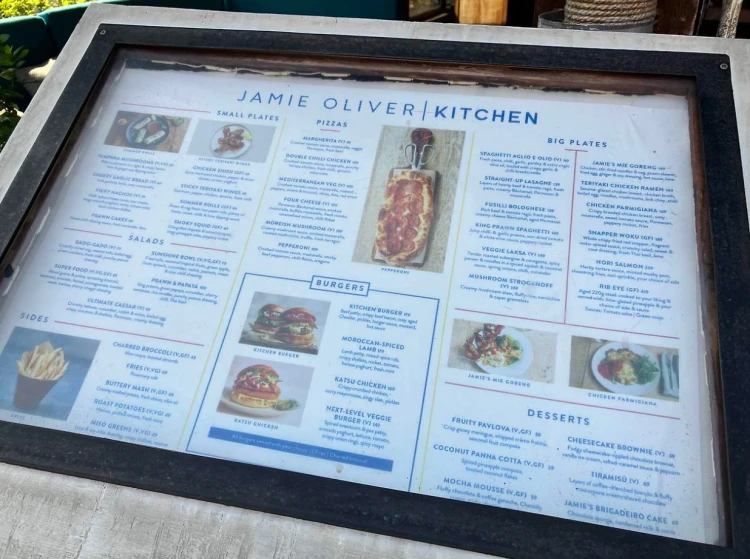 제이미-올리버-키친-메뉴판