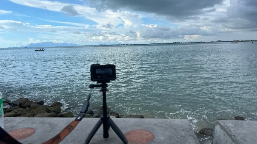 바다-촬영중인-DJI-액션캠