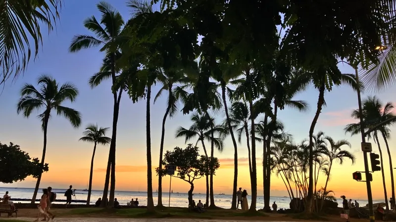 노을지는-하와이-와이키키